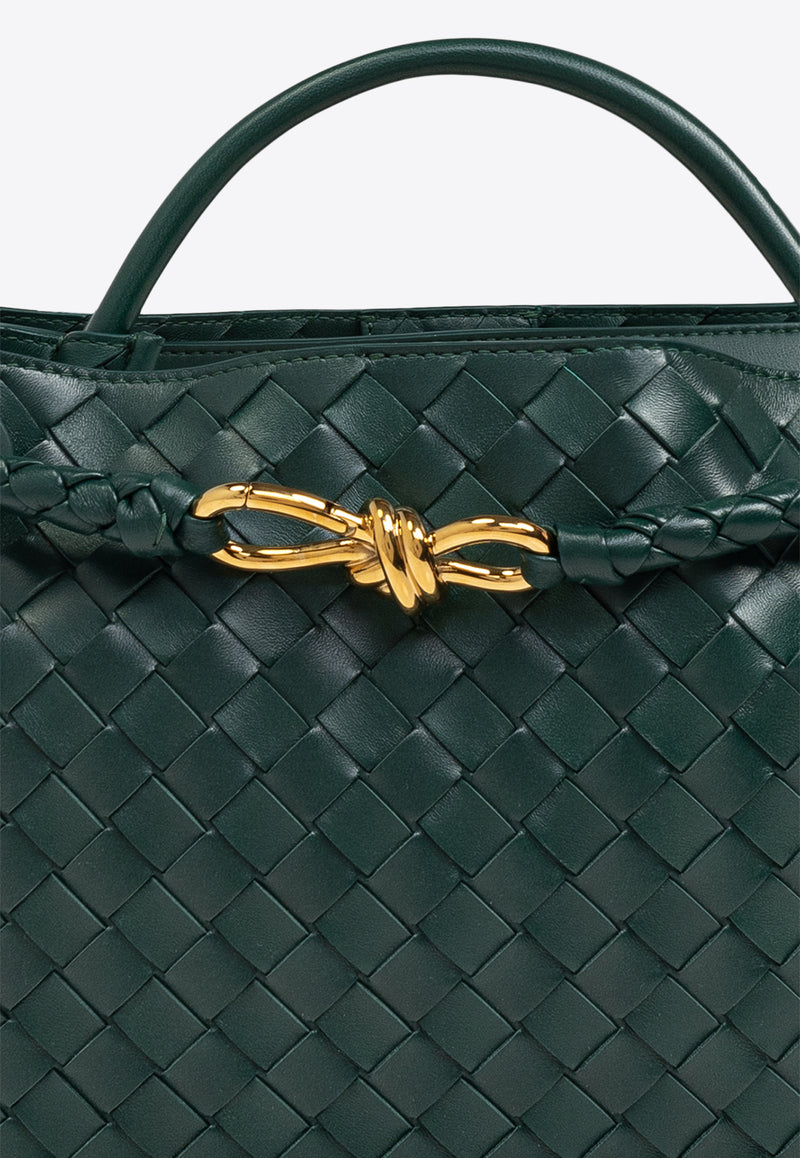 Bottega Veneta Medium Andiamo Intrecciato Leather Top Handle Bag Emerald Green 766016 VCPP1-3000