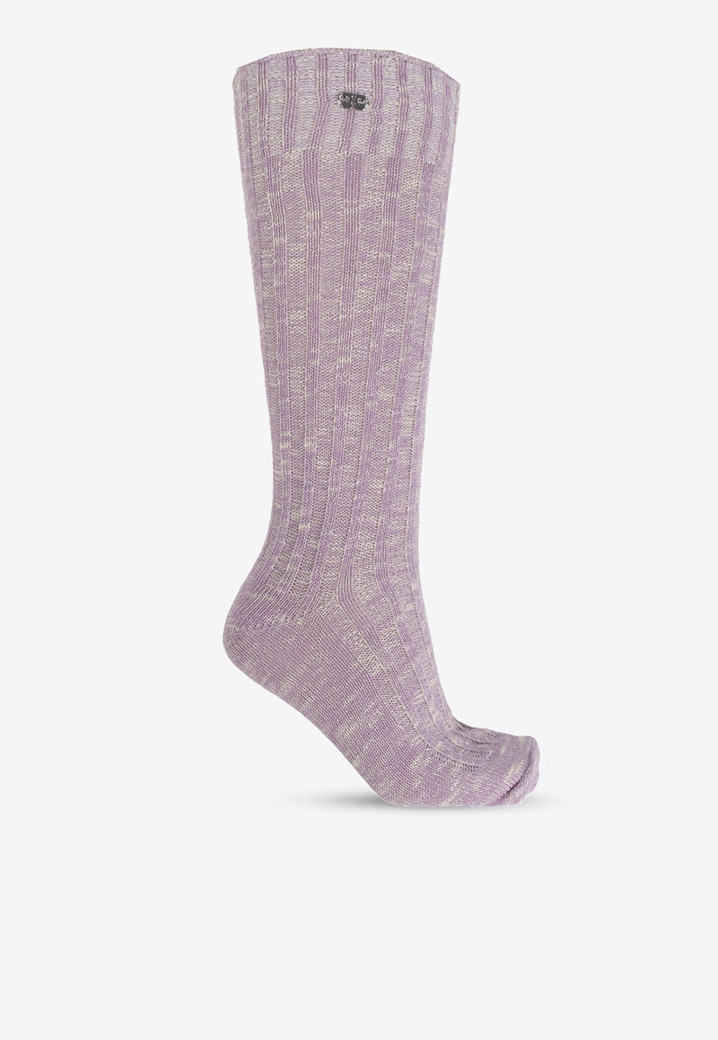 Chunky Calf-Length Socks A6412 5896-476 Purple