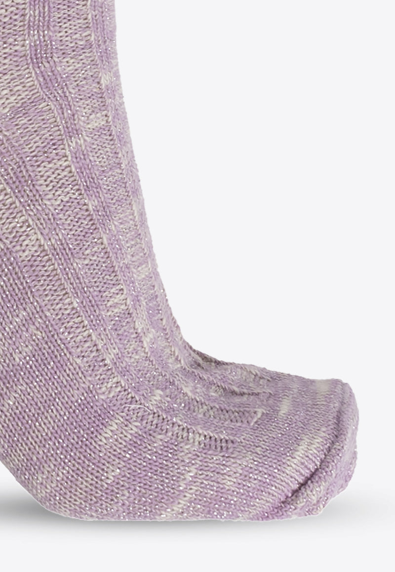 Chunky Calf-Length Socks A6412 5896-476 Purple