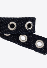 Eyelet Bow Barrette Hair Clip A6444 5893-642 Blue