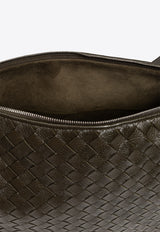 Bottega Veneta Traveller Intrecciato Leather Hobo Bag Kaki 806974 V4TD1-3386