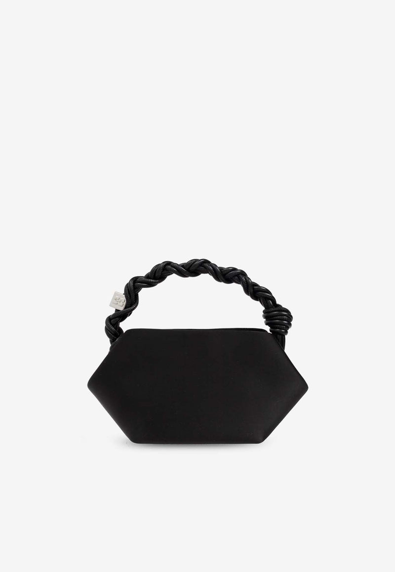 GANNI Mini Bou Satin Top Handle Bag Black A6340 5894-099