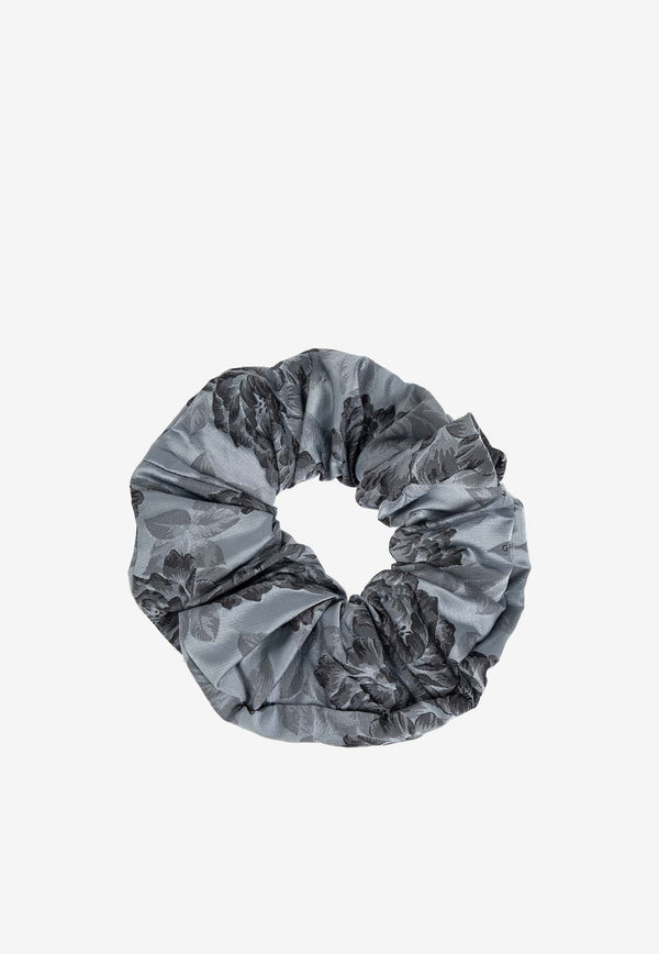 GANNI Botanical Jacquard Hair Scrunchie Gray A6431 6736-628