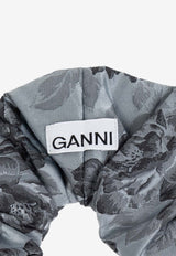 GANNI Botanical Jacquard Hair Scrunchie Gray A6431 6736-628