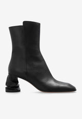 Alexander McQueen Crush 70 Leather Ankle Boots Black 808145 WHABR-1000