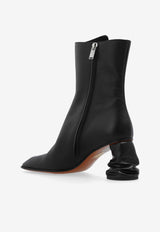 Alexander McQueen Crush 70 Leather Ankle Boots Black 808145 WHABR-1000