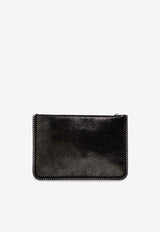 Stella McCartney Falabella Metallic Pouch Bag Black 7B0112 WP0489-1111