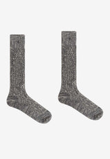 GANNI Chunky Calf-Length Socks Gray A6410 5896-262