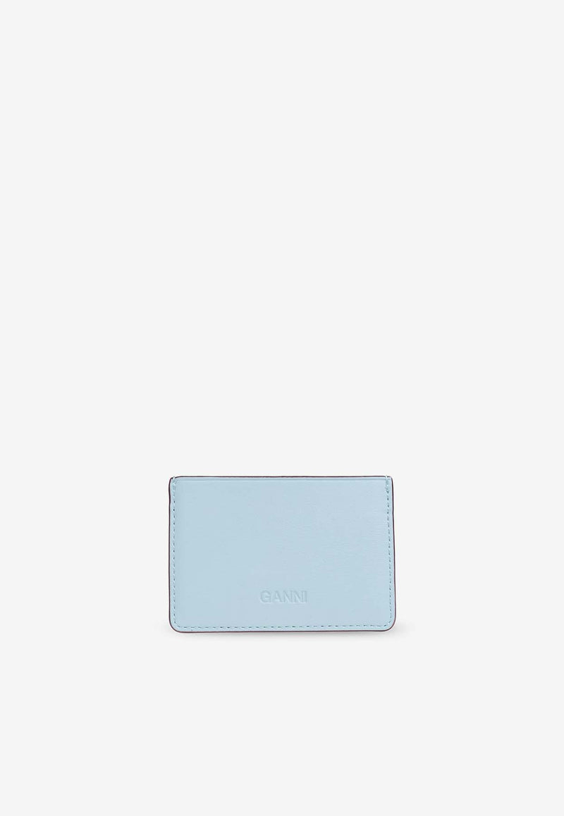 GANNI Butterfly Plaque Bou Cardholder Light Blue A6467 5898-297