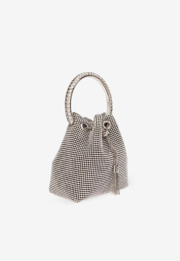 Jimmy Choo Bon Bon Crystal Mesh Bucket Bag Silver BON BON SQV-SILVER