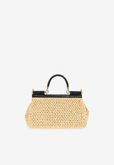 Dolce 
Gabbana Elongated Sicily Woven-Raffia Top Handle Bag Beige BB7652 A2Y84-8S193