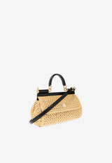 Dolce 
Gabbana Elongated Sicily Woven-Raffia Top Handle Bag Beige BB7652 A2Y84-8S193