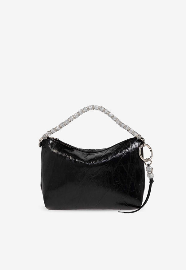 Jimmy Choo Callie Leather Pouch Bag Black CALLIE AXV-BLACK SILVER