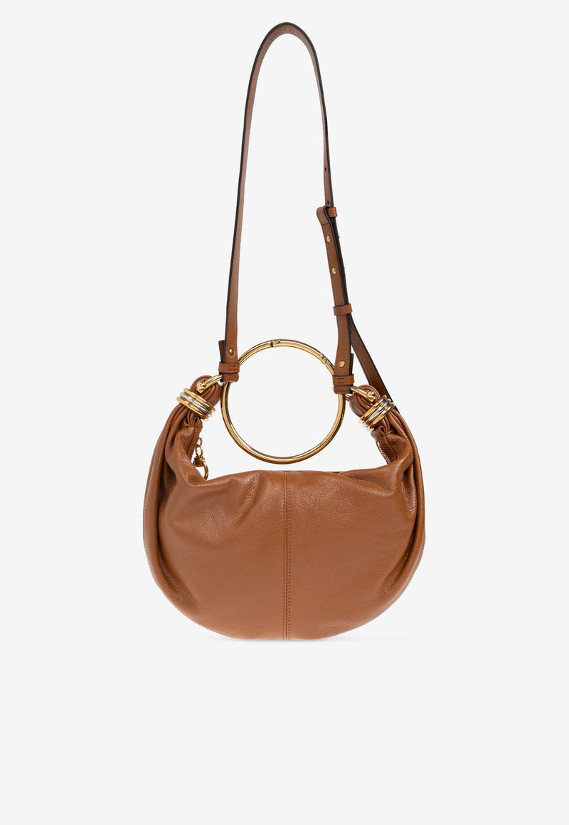 Chloé Small Bracelet Leather Hobo Bag Brown CHC24AS611 N72-26M