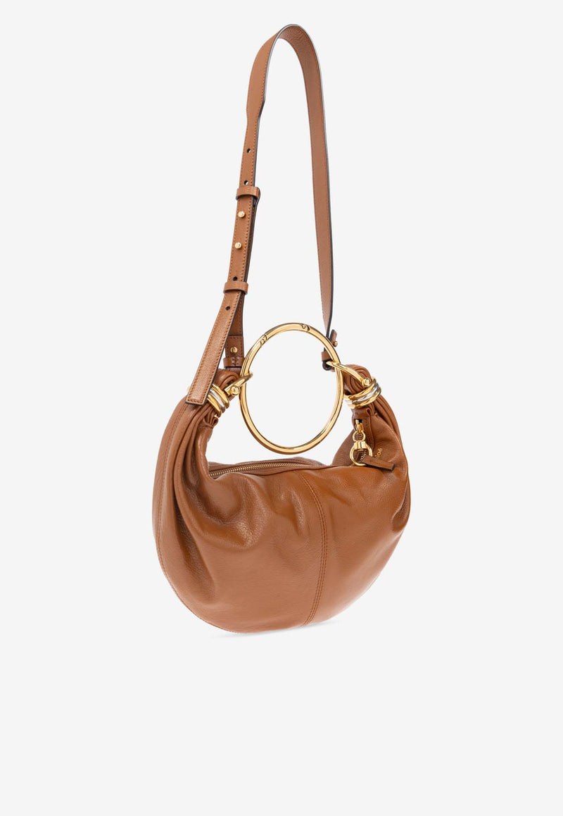 Chloé Small Bracelet Leather Hobo Bag Brown CHC24AS611 N72-26M