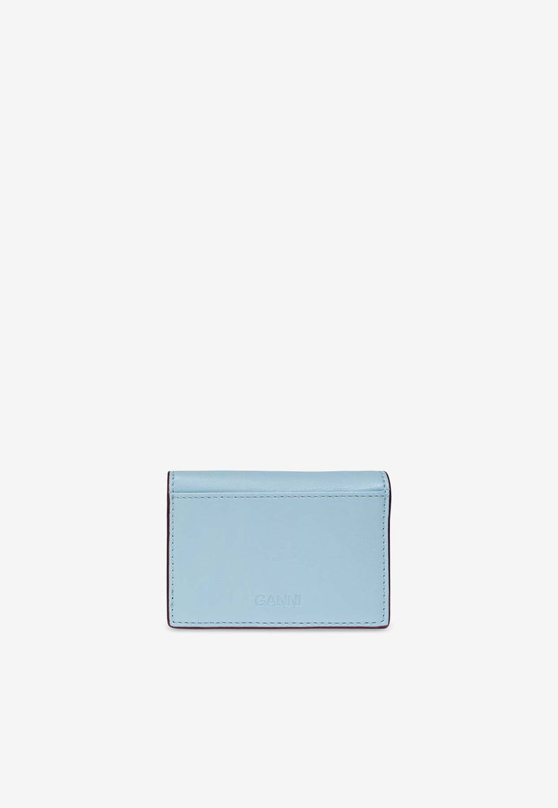 GANNI Butterfly Plaque Bou Flap Cardholder Light Blue A6394 5898-297