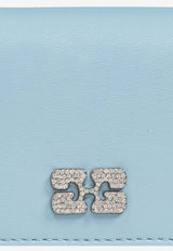 GANNI Butterfly Plaque Bou Flap Cardholder Light Blue A6394 5898-297