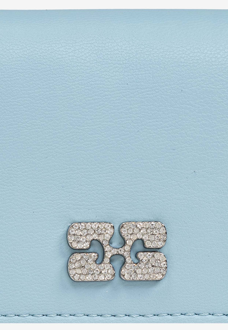 GANNI Butterfly Plaque Bou Flap Cardholder Light Blue A6394 5898-297