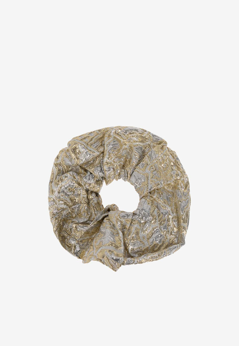 GANNI Metallic Jacquard Hair Scrunchie Metallic A6432 6857-012