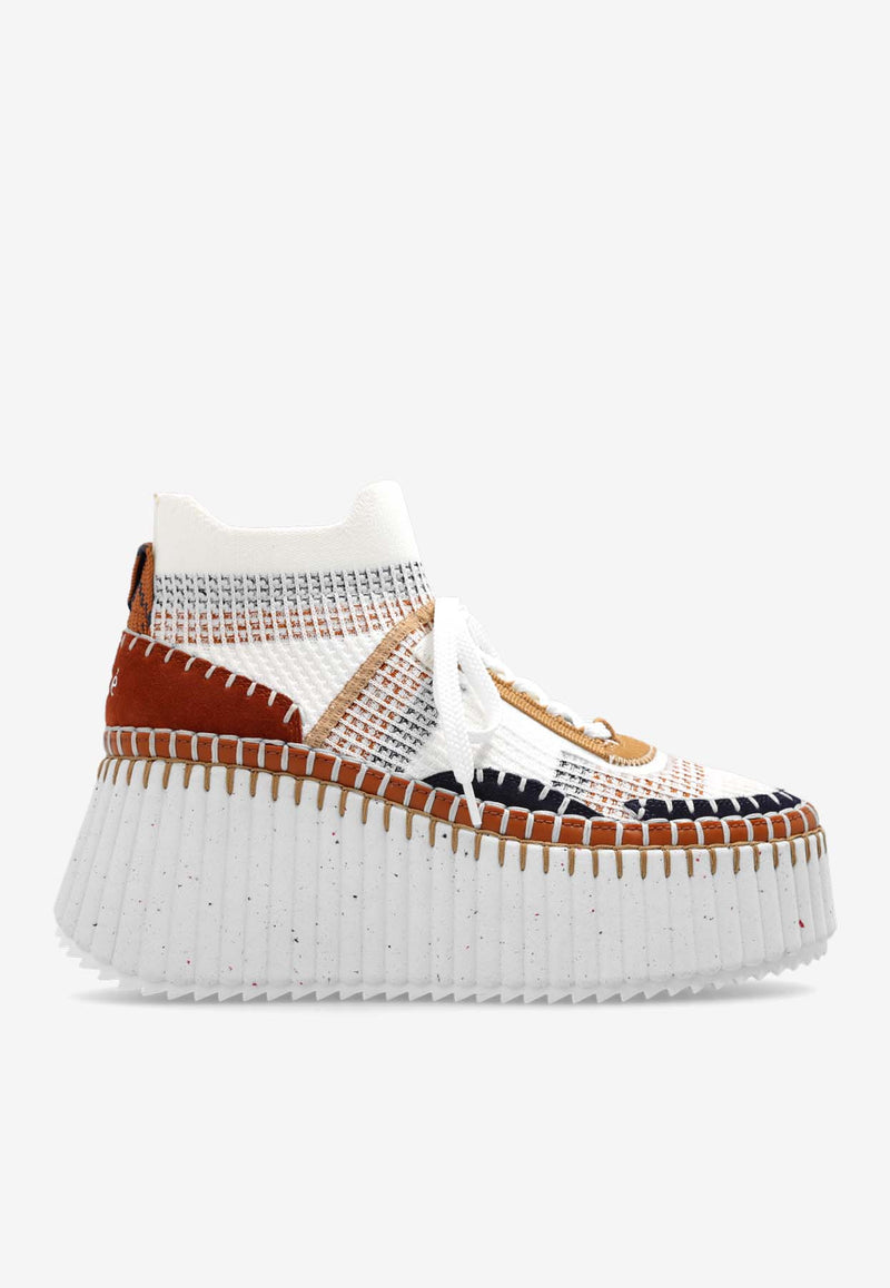 Chloé Nama High-Top Platform Sneakers White CHC23A909 Y0-651