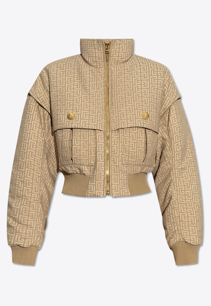 Balmain PB Labyrinth Jacquard Jacket Beige DF2TF295 XK56-0FK