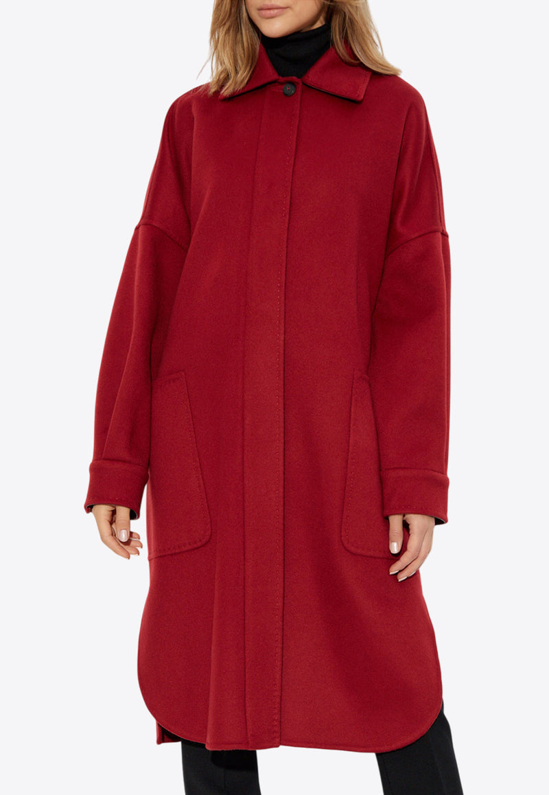 Max Mara Baruffa Single-Breasted Cashmere Coat Red BARUFFA 2421016045-004