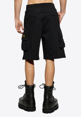 Balmain Embroidered Logo Cargo Shorts Black DH0OA132 BC81-EAH