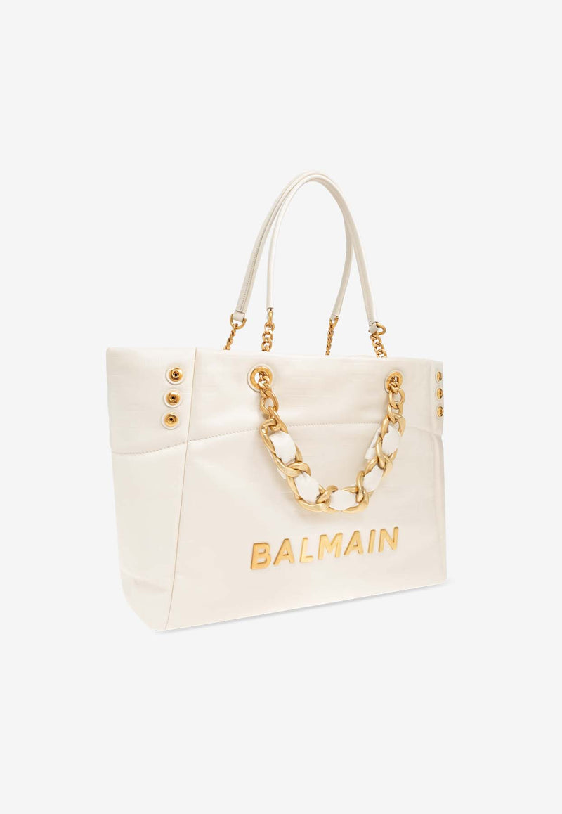 Balmain 1945 Leather Shoulder Bag Cream DN0FF827 LETF-0DA