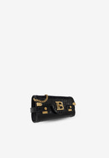 Balmain B-Buzz Pouch 23 Clutch in Croc-Embossed Leather Black DN0LE596 LVCW-0PA