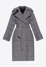 Dolce 
Gabbana Single-Breasted Houndstooth Check Coat Gray F0E2DT FQMKH-S8100