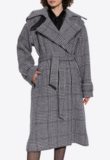 Dolce 
Gabbana Single-Breasted Houndstooth Check Coat Gray F0E2DT FQMKH-S8100