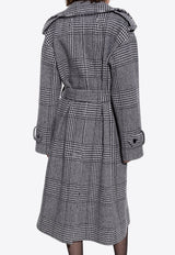 Dolce 
Gabbana Single-Breasted Houndstooth Check Coat Gray F0E2DT FQMKH-S8100