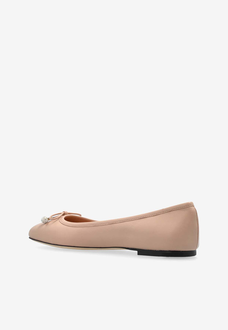 Jimmy Choo Elme Nappa Leather Ballet Flats Pink ELME FLAT NAP-MACARON