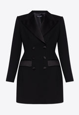 Dolce 
Gabbana Double-Breasted Long Tuxedo Blazer Black F27CVT FUBGE-N0000