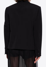 Dolce 
Gabbana Double-Breasted Short Tuxedo Blazer Black F2981T FU21E-N0000