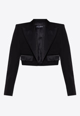 Dolce 
Gabbana Wool-Blend Spencer Tuxedo Blazer Black F296YT FU21E-N0000