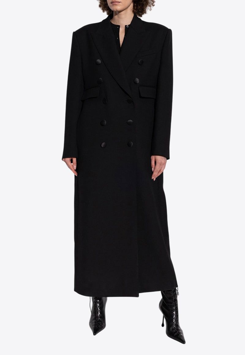 Dolce 
Gabbana Double-Breasted Long Wool Coat Black F0W2HT FU272-N0000