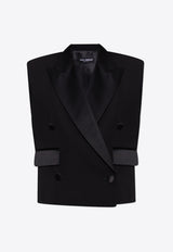 Dolce 
Gabbana Double-Breasted Tuxedo Vest Black F29FTT FU21E-N0000