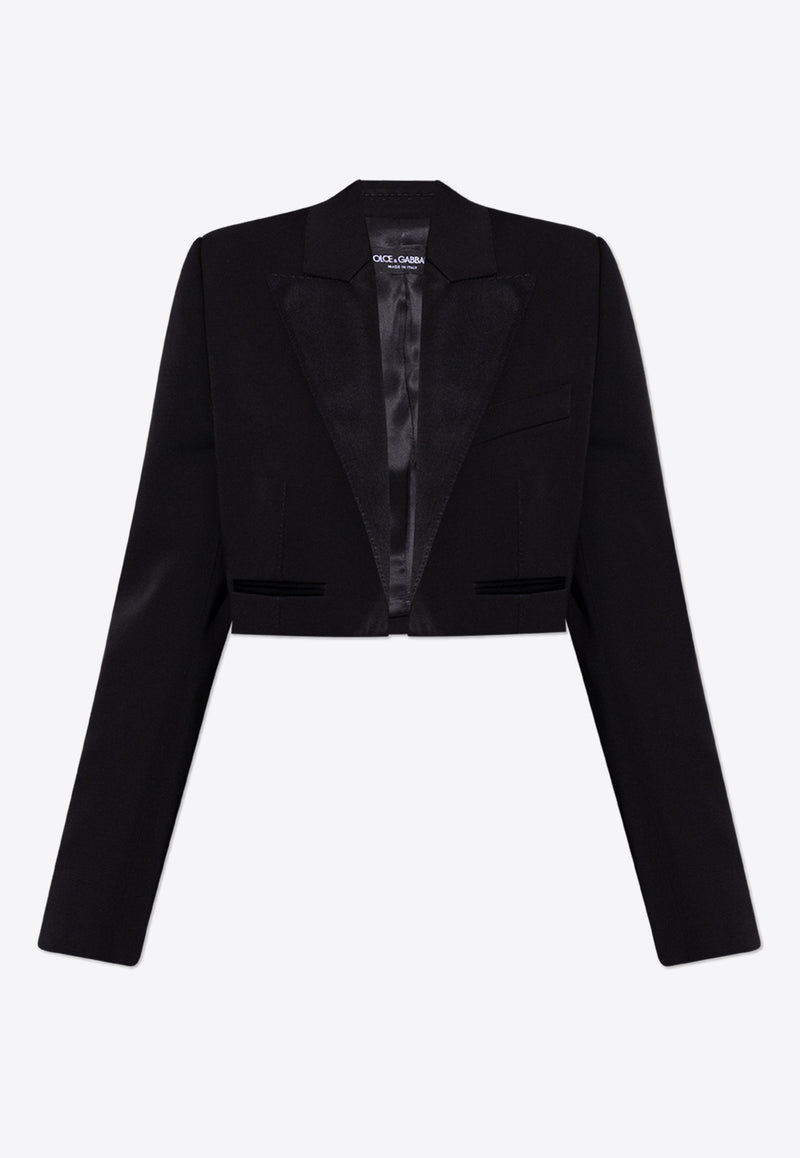 Dolce 
Gabbana Wool-Blend Spencer Tuxedo Blazer Black F2919T FU21E-N0000