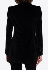 Dolce 
Gabbana Single-Breasted Velvet Tuxedo Blazer Black F2942T FUVG7-N0000