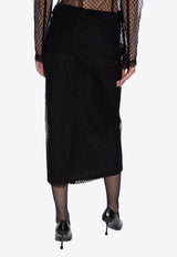 Dolce 
Gabbana Sheer Mesh Midi Pencil Skirt Black F4C0CT HLM83-N0000