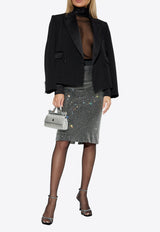 Dolce 
Gabbana Crystal Mesh Midi Skirt Silver F4C0KT HLSA0-S0998