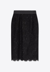 Dolce 
Gabbana Floral Lace Skirt Black F4AP8T HLMAK-N0000