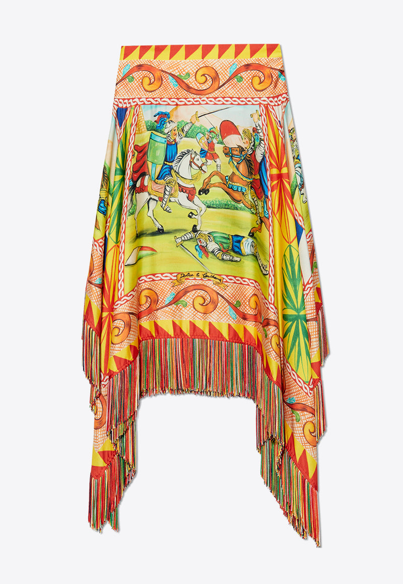 Dolce 
Gabbana Carretto Print Asymmetric Midi Skirt Multicolor F4BYHT GDS12-HH90D