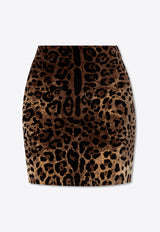 Dolce 
Gabbana Leopard Jacquard Mini Pencil Skirt Brown F4COFT FJ7D5-S8350