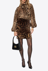 Dolce 
Gabbana Leopard Jacquard Mini Pencil Skirt Brown F4COFT FJ7D5-S8350