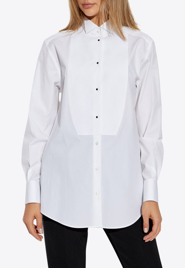 Dolce 
Gabbana Piqué-Front Poplin Shirt White F5S96T GDCPO-W0800