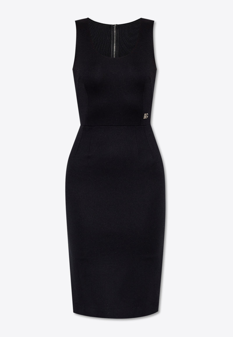 Dolce 
Gabbana Milano Rib Knit Midi Dress Black F6ARNT FUGPN-N0000