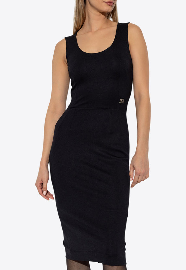 Dolce 
Gabbana Milano Rib Knit Midi Dress Black F6ARNT FUGPN-N0000