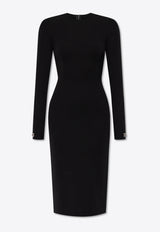 Dolce 
Gabbana DG Logo Jersey Midi Dress Black F6AIUT FUGKF-N0000